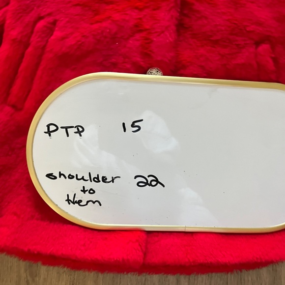 Vintage with tags Red Fur Faux Holiday Winter Coat special occasion size 4 - Picture 6 of 7